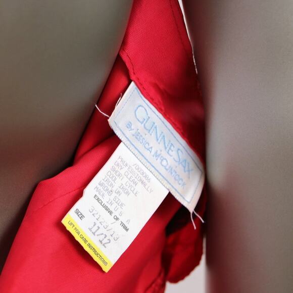 Vintage 1980s Gunne Sax Red Strapless Glitter Dress Medium - Picture 4 of 6